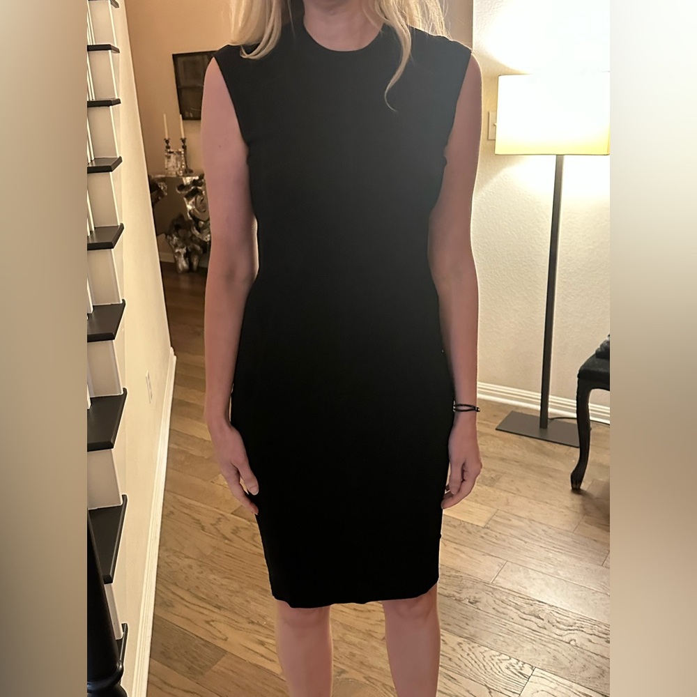 Ted Baker black cap sleeve body con dress size 2